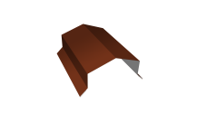 Парапетная крышка угольная 125мм 0,5 Satin с пленкой RAL 3009 оксидно-красный (3м)