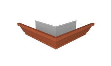 Угол желоба со сварным швом наружный Vortex Lite 130мм RAL 8004 терракота