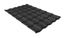 Металлочерепица "Кредо" ("Kredo") v01  0,5 PurPro Matt 275 RAL 7016 антрацитово-серый