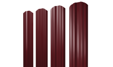 Штакетник Twin фигурный Grand Line 0,5 Satin Matt TX RAL 3005 красное вино