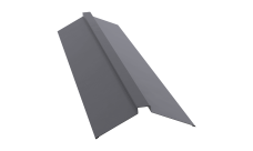 Планка конька плоского 150х40х150 Grand Line 0,45 PE lite с пленкой RAL 7004 сигнальный серый (3м)