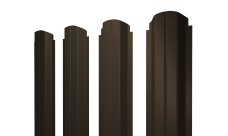 Штакетник П-образный A фигурный Grand Line 0,45 Drap-double TX RR 32 темно-коричневый