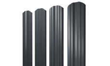 Штакетник Твин фигурный Grand Line 0,45 Драп ТХ двухсторонний RAL 7024 мокрый асфальт