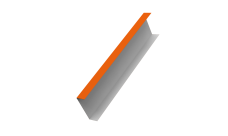 Декоративная накладка на столб универсальная 60х60 для забора жалюзи 0,45 PE RAL 2004 оранжевый (3м)