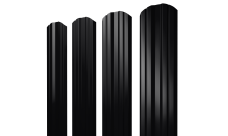 Штакетник Твин фигурный Grand Line 0,45 Драп ТХ двухсторонний RAL 9005 черный