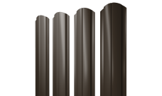 Штакетник Полукруглый Slim фигурный Grand Line 0,5 PurLite Matt RR 32 темно-коричневый