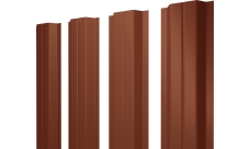 Штакетник П-образный A с прямым резом Grand Line 0,5 Satin RAL 8004 терракота