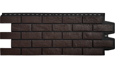 Фасадная панель Grand Line Состаренный кирпич Дизайн шоколадный со швом RAL 9005
