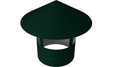 Дымник на трубу круглый d120 0,5 Satin с пленкой RAL 6005 зеленый мох