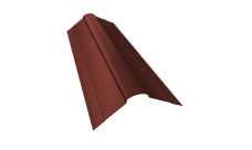 Планка конька фигурного 100x100 0,45 PE с пленкой RAL 3009 оксидно-красный (2м)