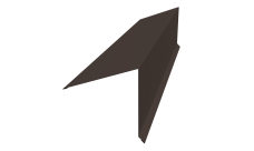 Планка конька односкатной кровли Grand Line 180x160 0,5 PurPro с пленкой RR 32 темно-коричневый (3м)