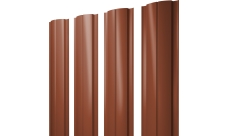 Штакетник Полукруглый Slim с прямым резом Grand Line 0,45 Drap TX RAL 8004 терракота