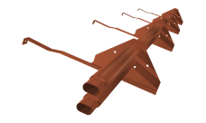 Снегозадержатель трубчатый для натуральной черепицы Стандарт RAL 8004 3м (профиль до 50мм)