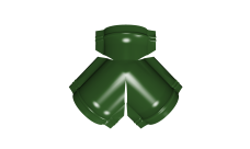 Тройник Y конька полукруглого 0,45 PE с пленкой RAL 6002 лиственно-зеленый