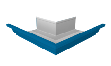 Угол желоба со сварным швом наружный Vortex Project 210мм RAL 5005 сигнальный синий