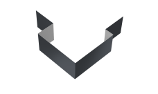 Угол внешний асимметричный фибросайдинга Grand Line 0,5 Satin с пленкой RAL 7024 мокрый асфальт (2м)