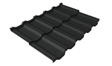 Металлочерепица "Квинта Уно" ("Kvinta Uno") 0,5 Velur X RAL 7016 антрацитово-серый