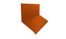 Планка примыкание верхнее к стене фальц 150х130х20 Grand Line 0,45 PE с пленкой RAL 2004 оранжевый (2м)