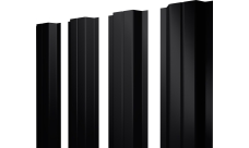 Штакетник П-образный A с прямым резом Grand Line 0,5 Satin Matt RAL 9005 черный