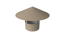 Дымник на трубу круглый d220 0,5 Satin с пленкой RAL 1015 светлая слоновая кость