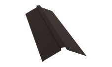 Планка конька плоского 150х40х150 0,45 PE-Double с пленкой RR 32 темно-коричневый (2м)