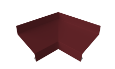 Угол отлива внутренний 50 Grand Line 0,45 Drap ТХ с пленкой RAL 3005 красное вино