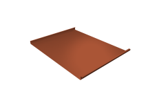 Фальц двойной стоячий Grand Line 0,5 Velur X с пленкой на замках RAL 8004 терракота