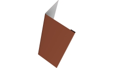 Нащельник 25х35 для забора жалюзи Milan, Tokyo, Palermo (для калиток и ворот) Grand Line 0,45 PE RAL 8004 терракота (L1,68)