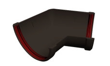 Угол желоба 135 град.Классика 120 ПВХ Grand Line коричневый (RR32)