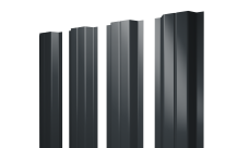 Штакетник П-образный A с прямым резом 0,45 PE RAL 7016 антрацитово-серый