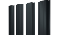 Штакетник П-образный A с прямым резом Grand Line 0,45 PE RAL 7016 антрацитово-серый