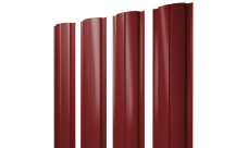 Штакетник Полукруглый Slim с прямым резом Grand Line 0,45 PE RAL 3011 коричнево-красный