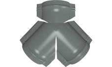 Тройник Y конька полукруглого Grand Line 0,45 PE с пленкой RAL 7005 мышино-серый