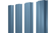 Штакетник П-образный A с прямым резом Grand Line 0,45 Drap TX RAL 5024 пастельно-синий