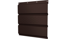 Софит металлический Классик v01 Grand Line центральная перфорация 0,5 Atlas X с пленкой RAL 8017 шоколад