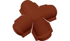 Четверник конька полукруглого Grand Line 0,45 PE с пленкой RAL 8004 терракота