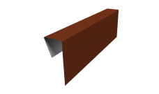 Планка приемная оконная фибросайдинга 0,5 Satin с пленкой RAL 3009 оксидно-красный (2м)