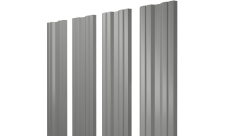 Штакетник Twin с прямым резом 0,45 PE RAL 9006 бело-алюминиевый