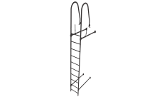 Лестница стеновая Grand Line RAL 8019 2,76м