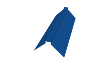 Планка конька плоского 175х50х175 Grand Line 0,45 PE lite с пленкой RAL 5005 сигнальный синий (3м)