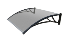 Козырек Krovent из поликарбоната 1200х930х280 прозрачный (черный кронштейн)