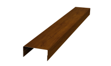 Ламель лицевая стартовая/финишная забора жалюзи Texas 55мм для калиток и ворот (с заполнением ламелями 125) 0,45 Print-Double Premium Golden Wood Intense F