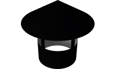 Дымник на трубу круглый d220 0,5 Satin с пленкой RAL 9005 черный