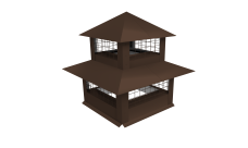 Дымник на трубу двойной с сеткой 1025х775мм 0,5 Satin Matt TX с пленкой RAL 8017 шоколад