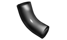 Колено 60 град Grand Line PU 90 мм RAL 9005 черный