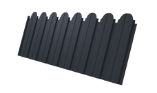 Профнастил C10B фигурный Grand Line 0,4 PE-Matt-Double RAL 7024 мокрый асфальт