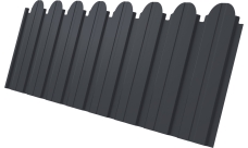 Профнастил C10B фигурный Grand Line 0,4 PE-Matt-Double RAL 7024 мокрый асфальт