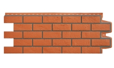Фасадная панель Grand Line Состаренный кирпич Дизайн терракотовый со швом RAL 7006