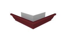 Угол желоба со сварным швом внешний Vortex Lite 130мм RAL 3005 красное вино