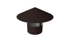 Дымник на трубу круглый d220 0,5 Satin с пленкой RR 32 темно-коричневый